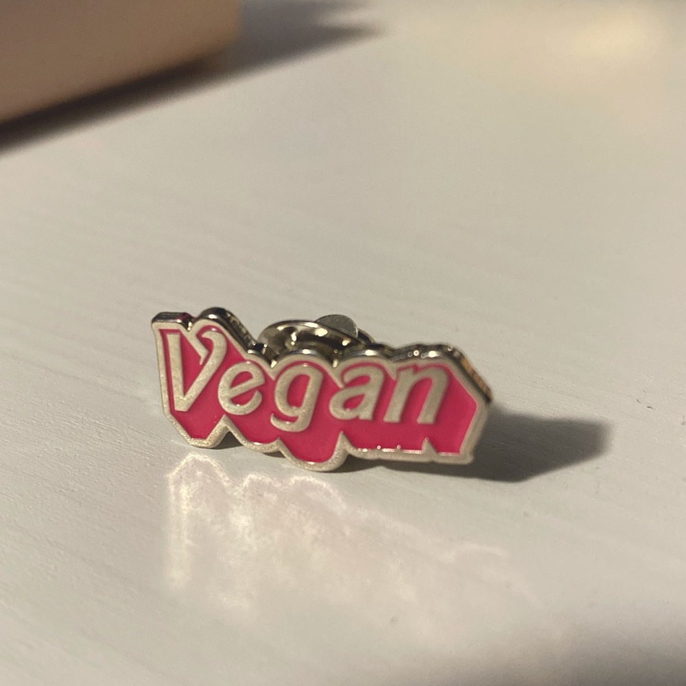 Vegan Barbie font pin
